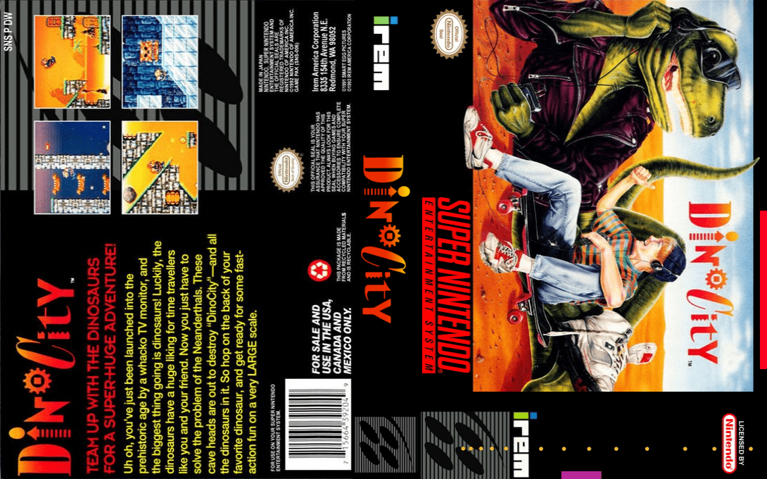 Dinocity [US] snes 1992 Box Art