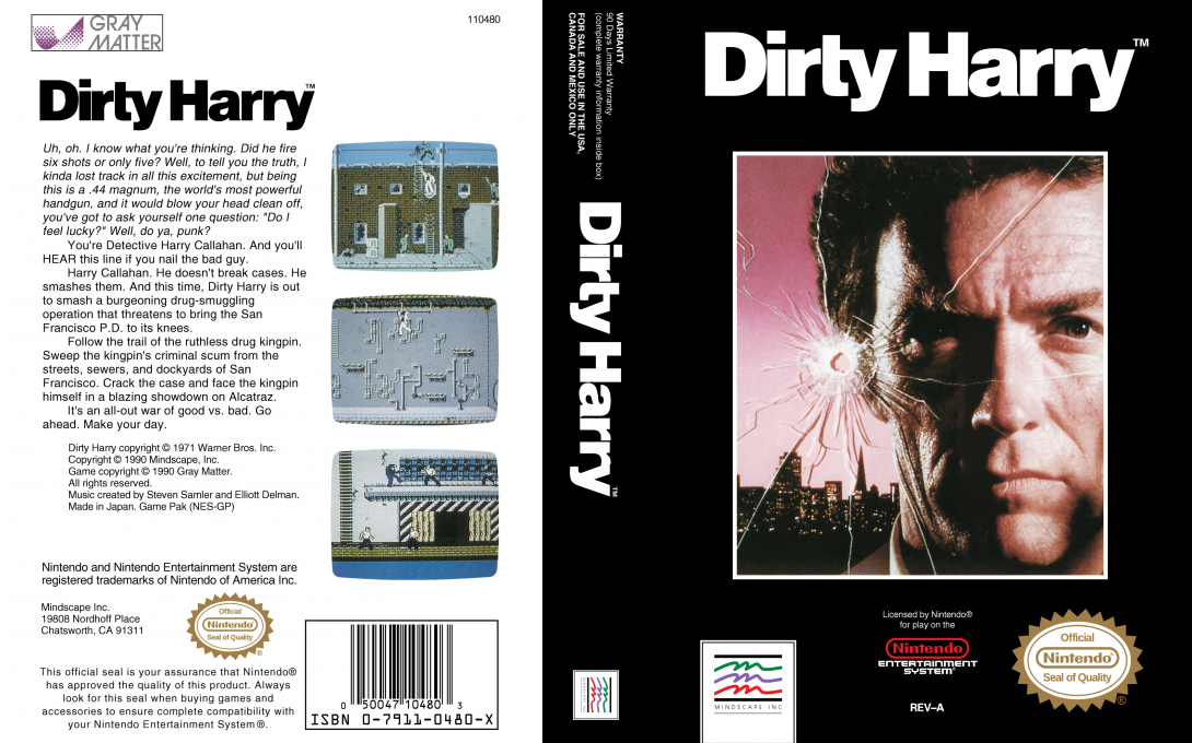 Dirty Harry [US] nes 1990 Box Art