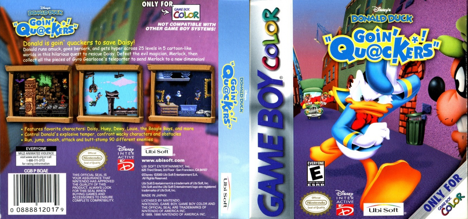 Donald Duck : Goin’ Quackers [US] gbc 2000 Box Art