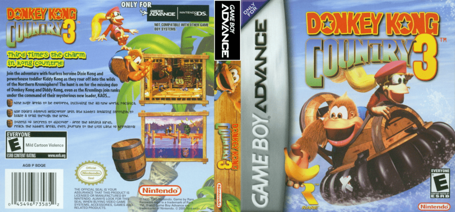 Donkey Kong Country 3 [US] gba 2005 Box Art