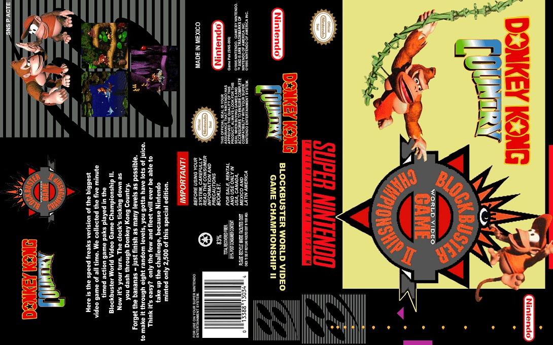 Donkey Kong Country : Competition Cartridge [US] snes 1994 Box Art