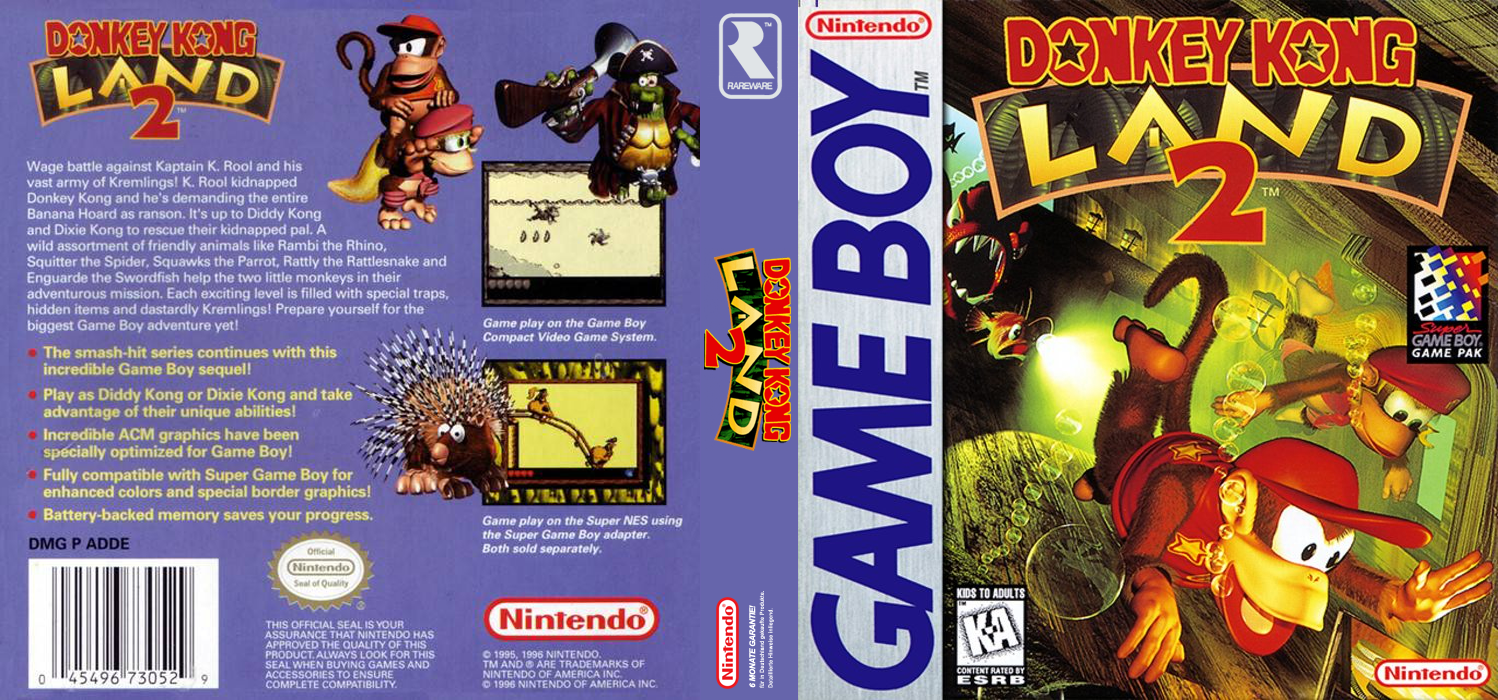 Donkey Kong Land [US,EU] gb 1996 Box Art