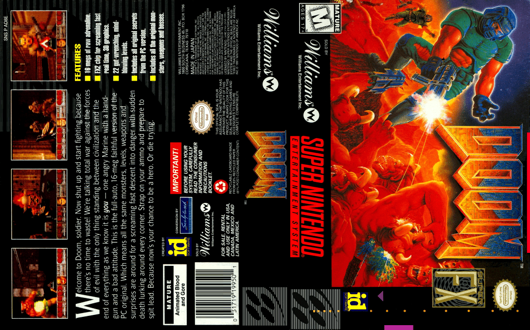 Doom [US] snes 1996 Box Art