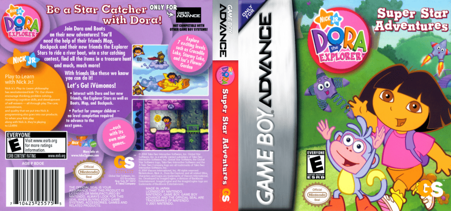 Dora the Explorer : Super Star Adventures! [US] gba 2004 Box Art