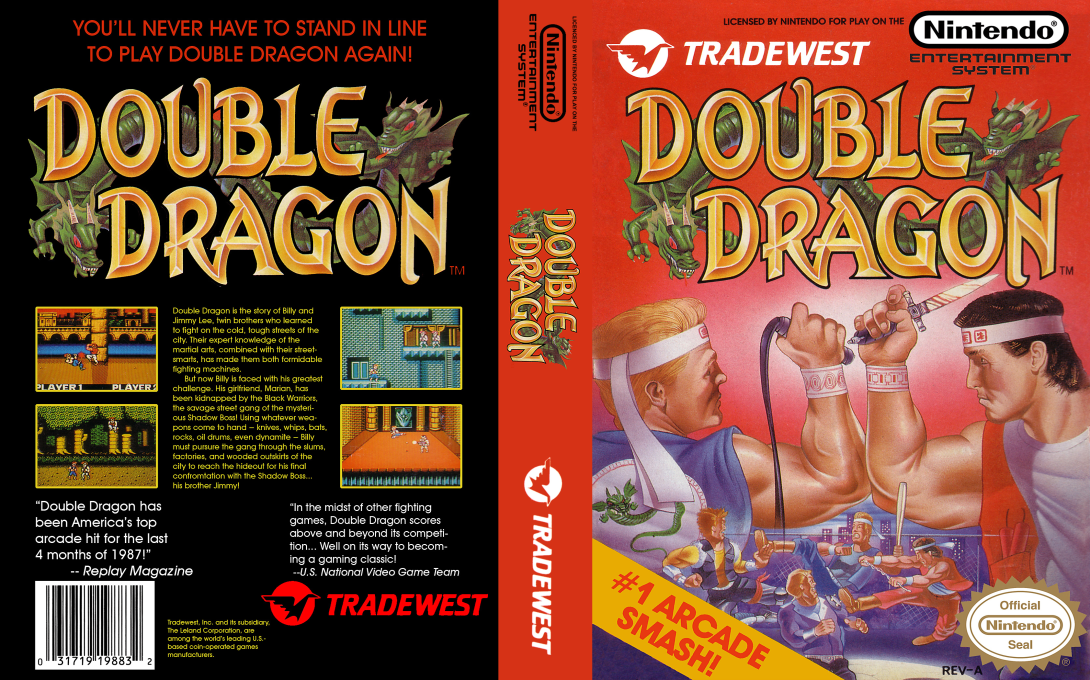 Double Dragon [US] nes 1988 Box Art