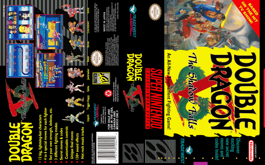 Double Dragon V : The Shadow Falls [US] snes 1994 Box Art