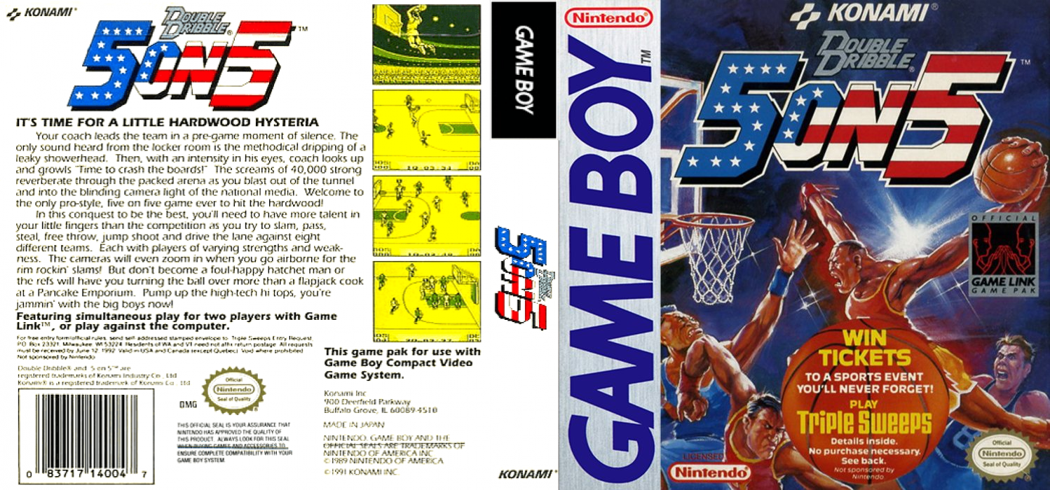 Double Dribble : 5 on 5 [US] gb 1992 Box Art