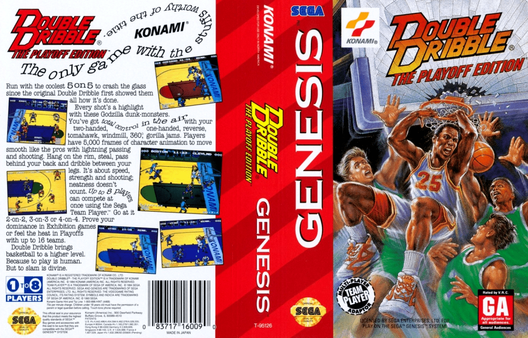 Double Dribble : The Playoff Edition [US] segaMD 1994 Box Art