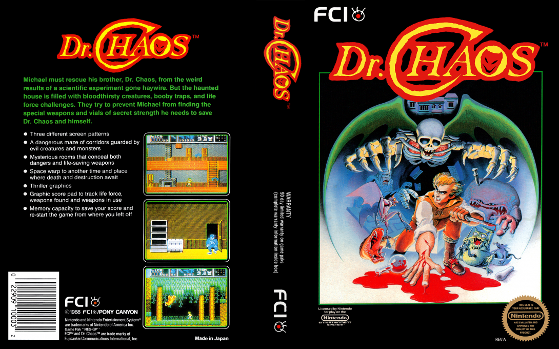 Dr. Chaos [US] nes 1988 Box Art