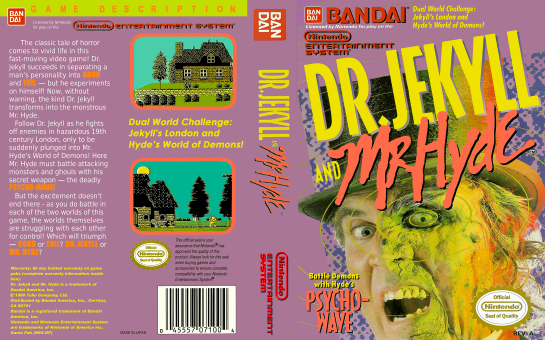 Dr. Jekyll and Mr. Hyde [US] nes 1989 Box Art