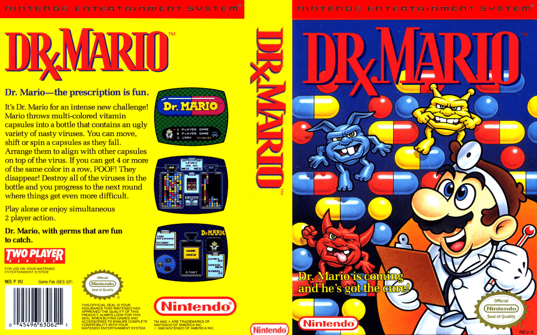 Dr. Mario [US,JP] nes 1990 Box Art