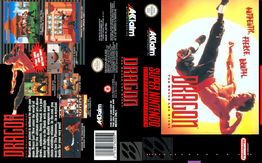 Dragon : The Bruce Lee Story [US] snes 1994 Box Art