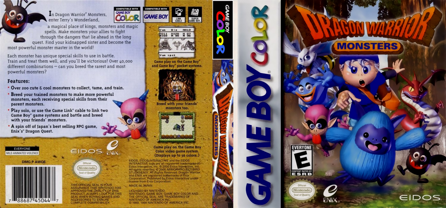 Dragon Warrior Monsters [US,EU] gbc 1998 Box Art