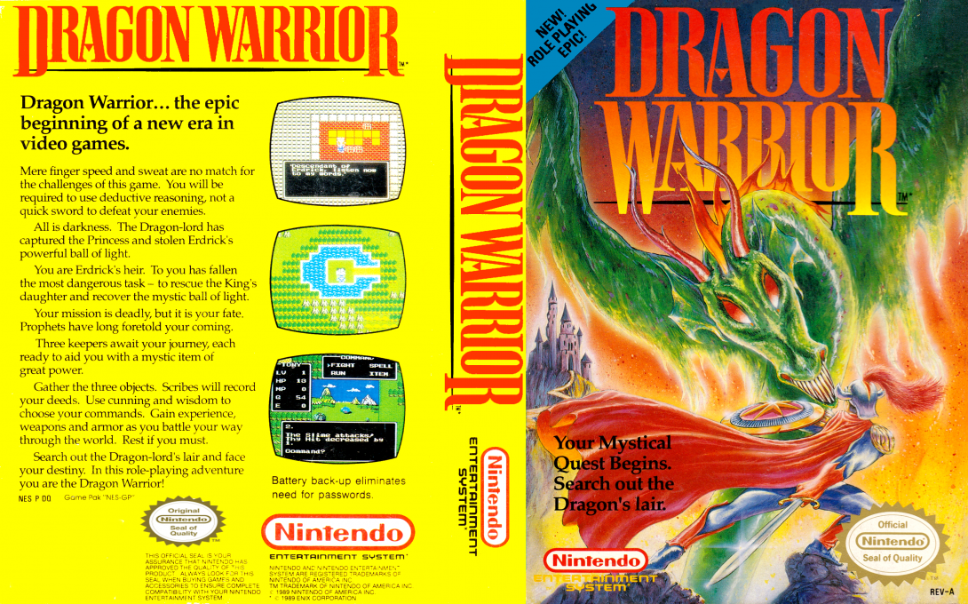 Dragon Warrior [US] nes 1989 Box Art