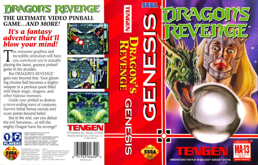 Dragon’s Revenge [US,EU] segaMD 1993 Box Art
