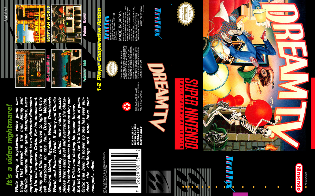 Dream T.V. [US] snes 1992 Box Art