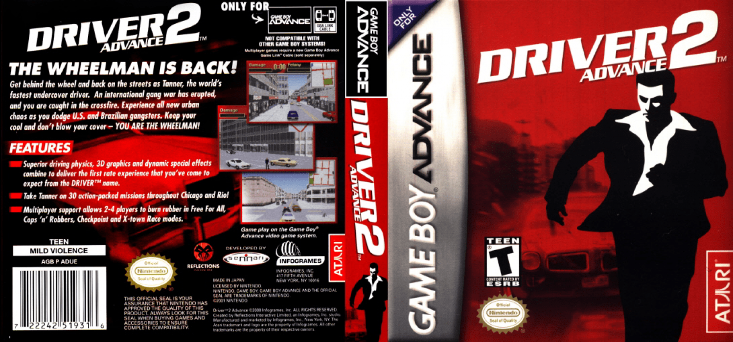 Driver 2 Advance [US] gba 2002 Box Art