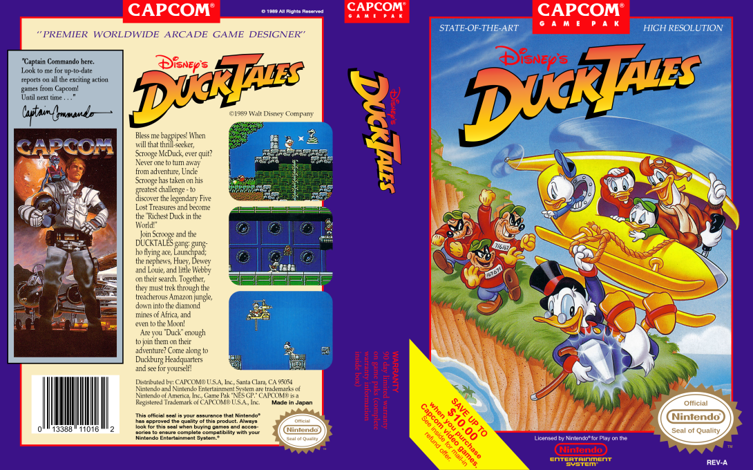 Disney’s DuckTales [US] nes 1989 Box Art