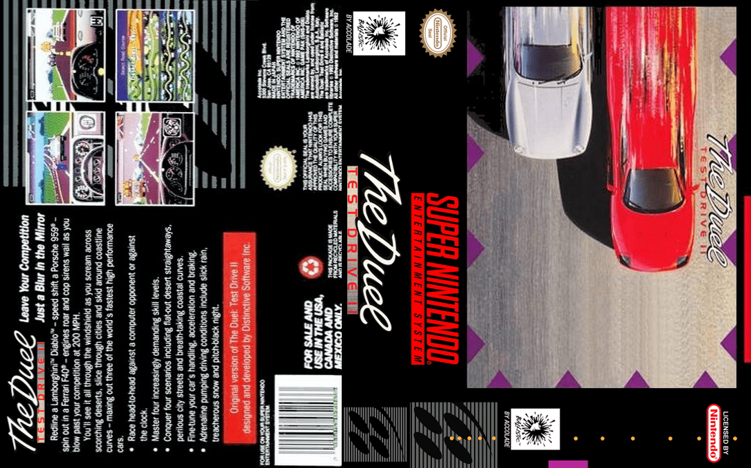 The Duel : Test Drive II [US] snes 1992 Box Art