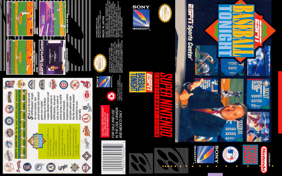 ESPN Baseball Tonight [US] snes 1994 Box Art