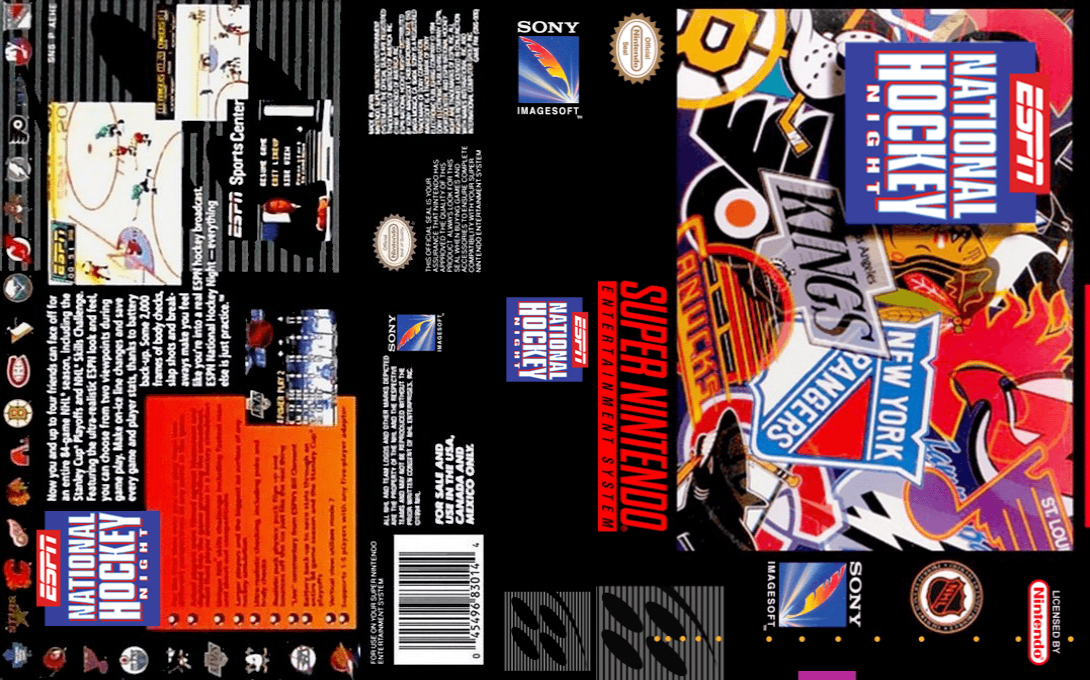 ESPN National Hockey Night [US] snes 1994 Box Art