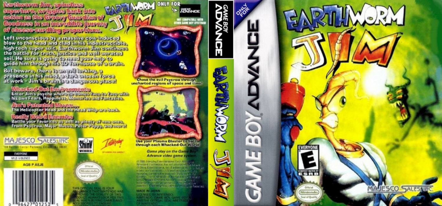 Earthworm Jim [US,EU] gba 2001 Box Art