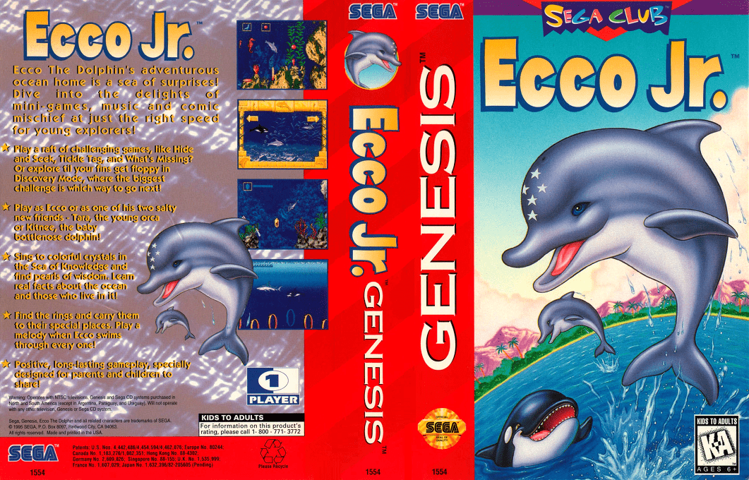 Ecco Jr. [US,AU] segaMD 1995 Box Art
