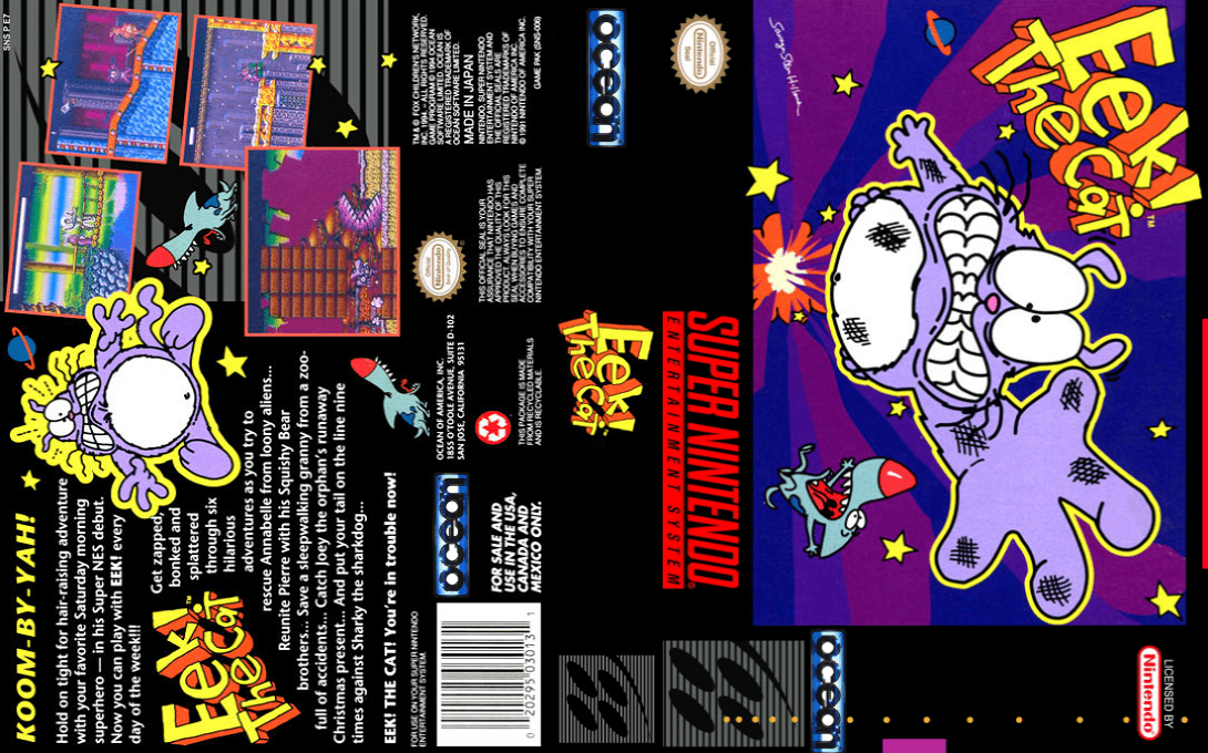 Eek! The Cat [US] snes 1994 Box Art