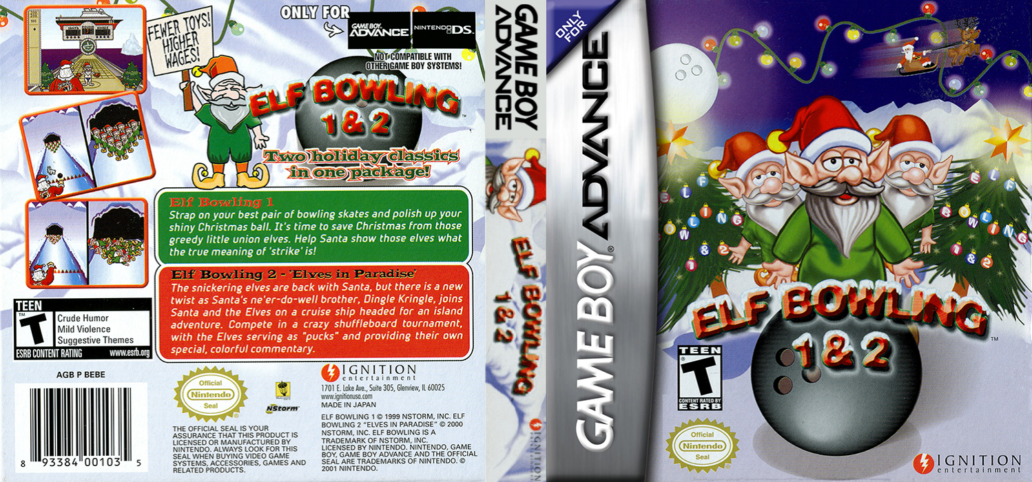 Elf Bowling 1 & 2 [US] gba 2005 Box Art