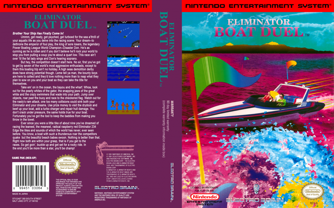 Eliminator Boat Duel [US] nes 1991 Box Art