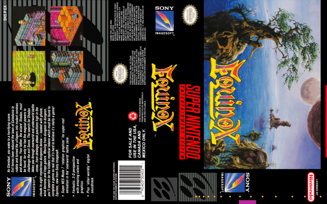 Equinox [US] snes 1993 Box Art