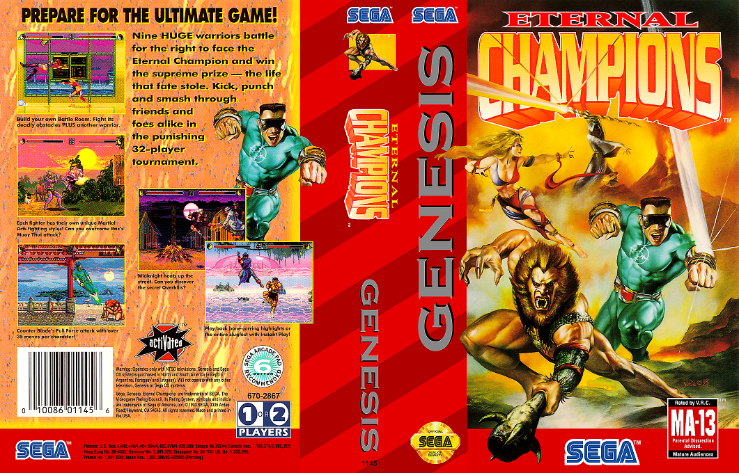 Eternal Champions [US] segaMD 1993 Box Art