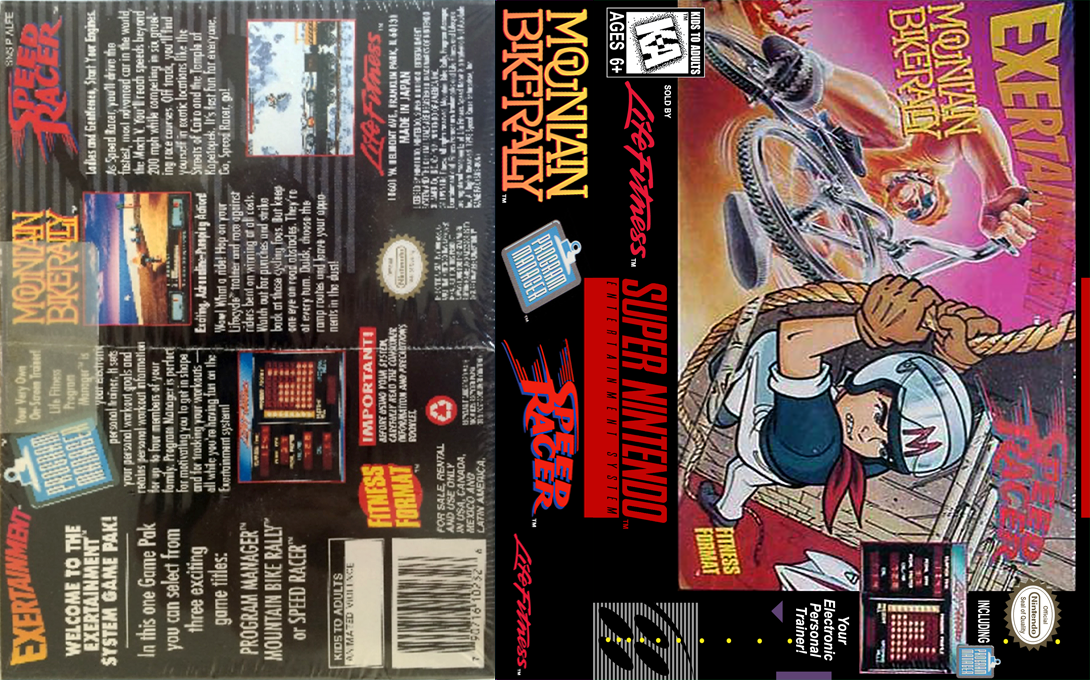Exertainment Mountain Bike Rally + Speed Racer [US] snes 1994 Box Art