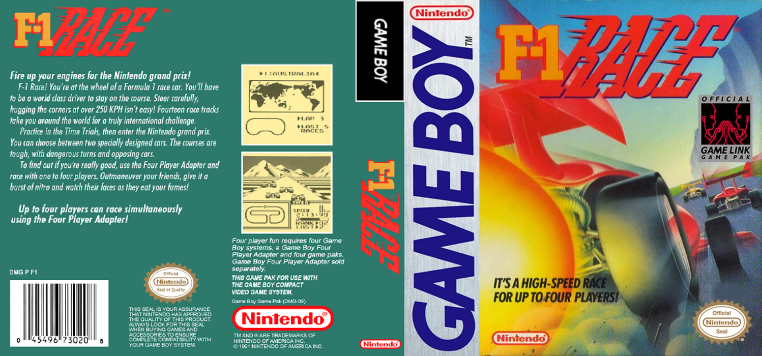 F-1 Race [WOR] gb 1990 Box Art
