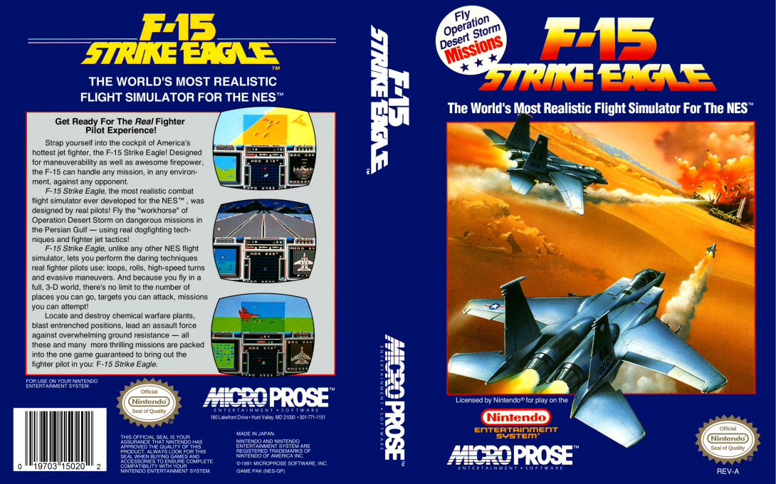 F-15 Strike Eagle [US] nes 1992 Box Art