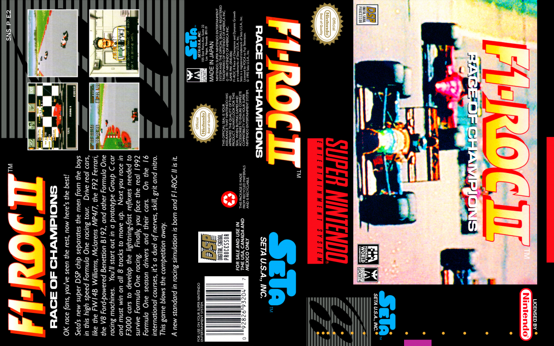 F1 ROC II: Race of Champions [US] snes 1993 Box Art