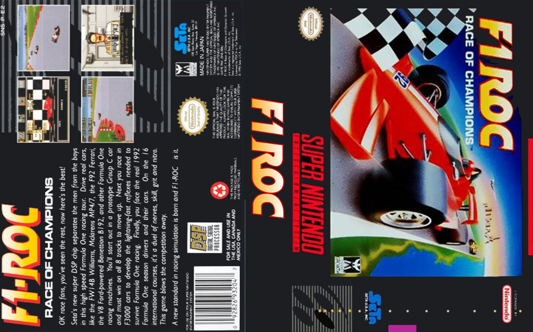 F1 ROC : Race of Champions [US] snes 1992 Box Art