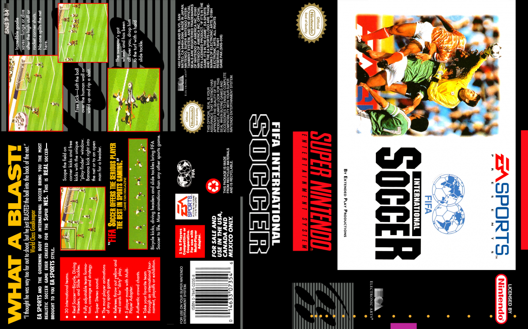 FIFA International Soccer [US] snes 1995 Box Art