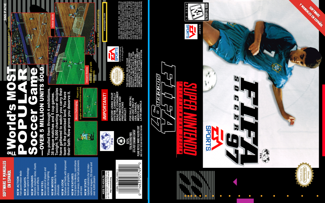 FIFA Soccer 97 [US] snes 1996 Box Art
