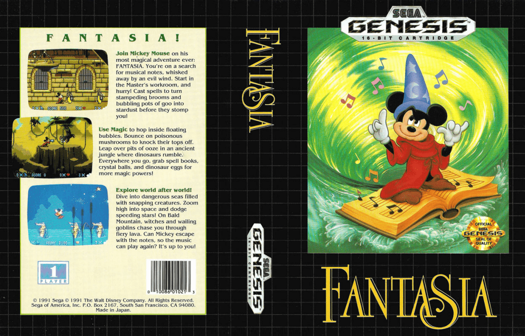 Fantasia [WOR] segaMD 1991 Box Art