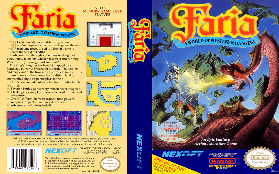 Faria : A World of Mystery & Danger! [US] nes 1991 Box Art