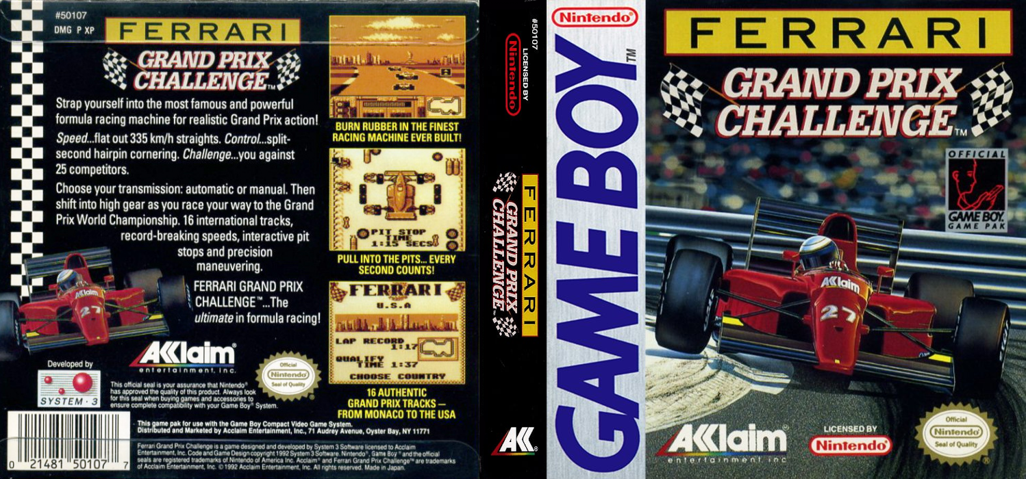 Ferrari Grand Prix Challenge [US,EU] gb 1992 Box Art