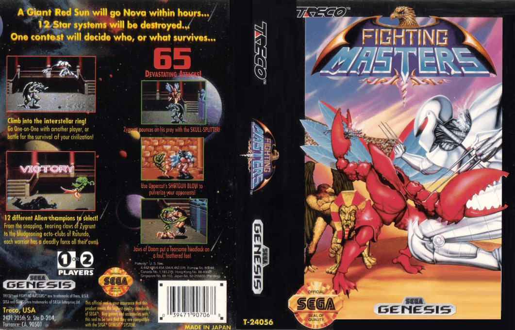 Fighting Masters [US] segaMD 1992 Box Art