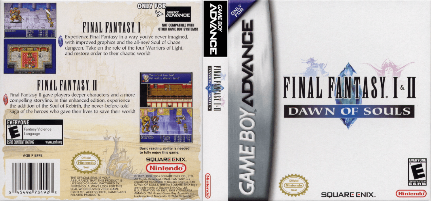 Final Fantasy I & II : Dawn of Souls [US] gba 2004 Box Art