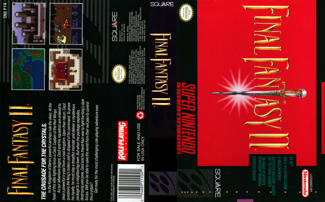 Final Fantasy II [US] snes 1991 Box Art