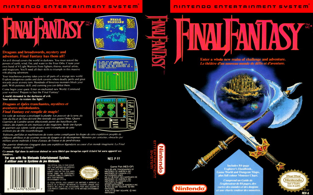 Final Fantasy [US] nes 1990 Box Art