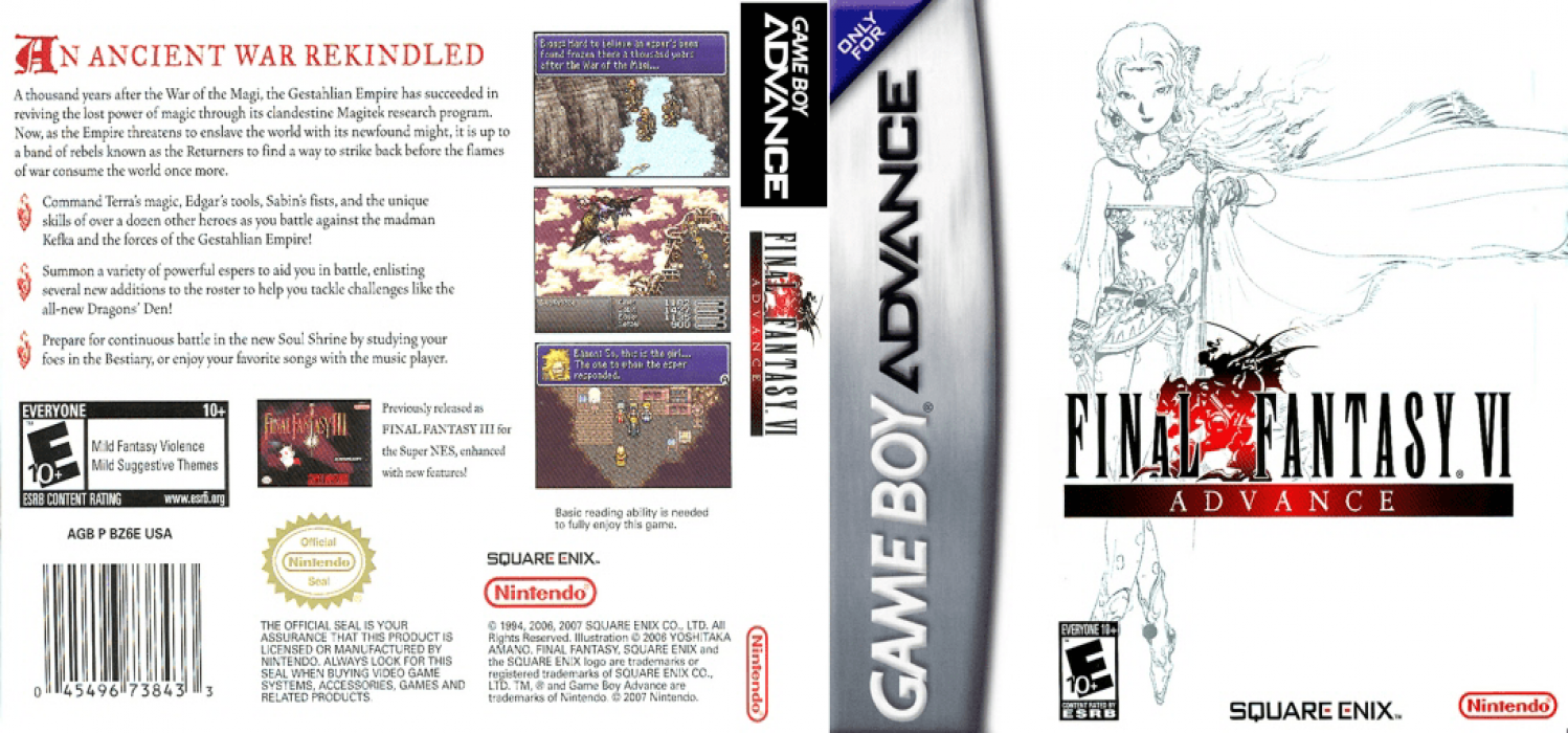 Final Fantasy VI Advance [US] gba 2007 Box Art