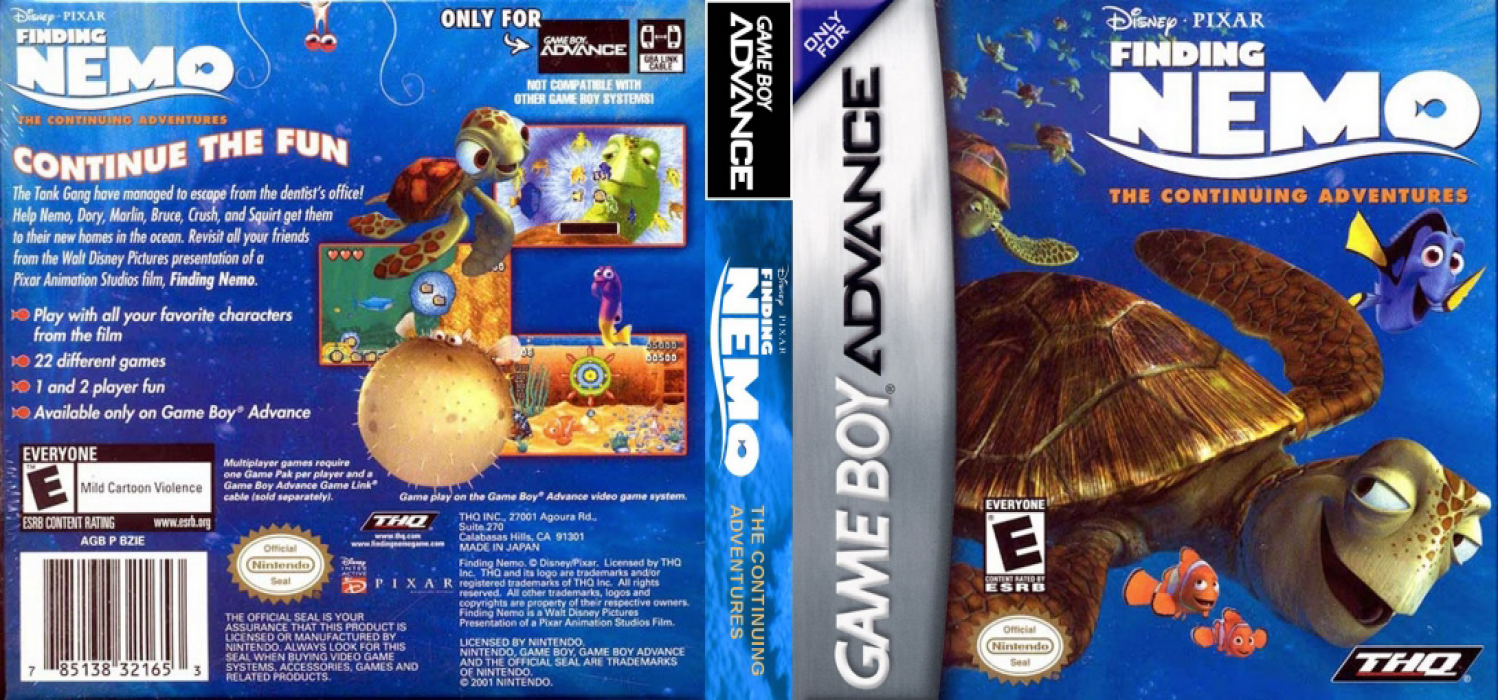 Finding Nemo: The Continuing Adventures [US,EU] gba 2004 Box Art