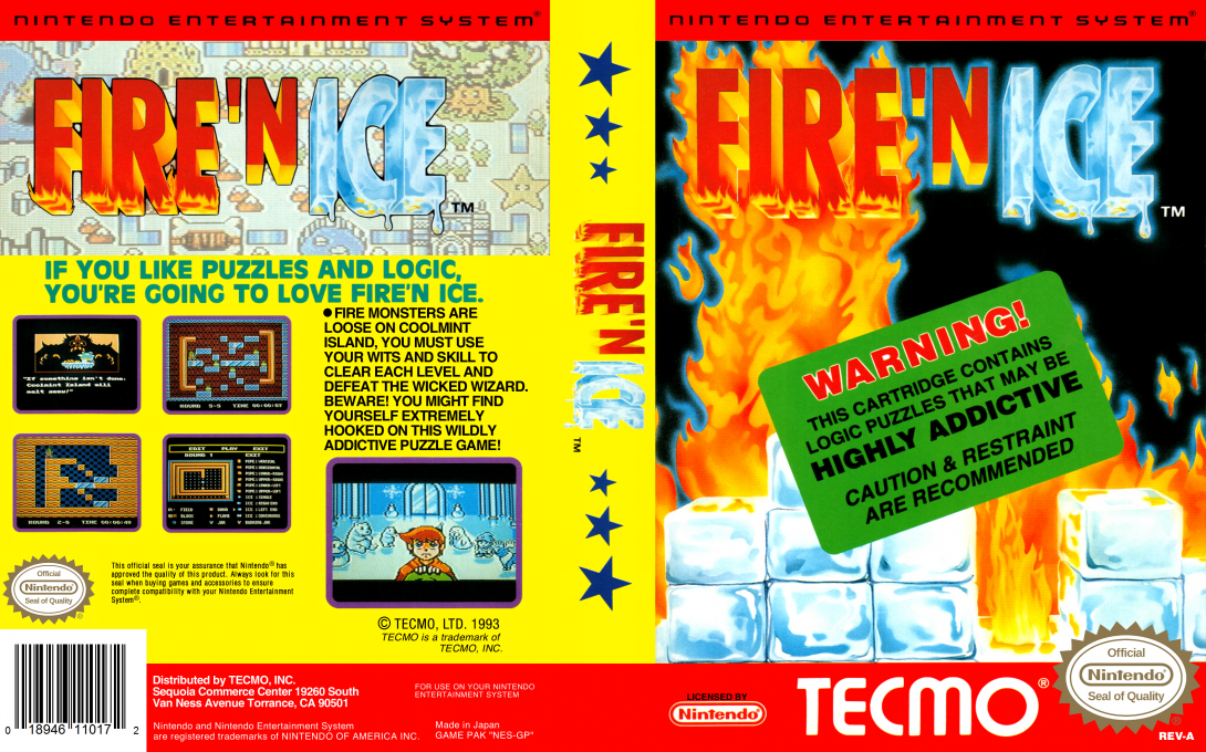 Fire ‘n Ice [US] nes 1993 Box Art