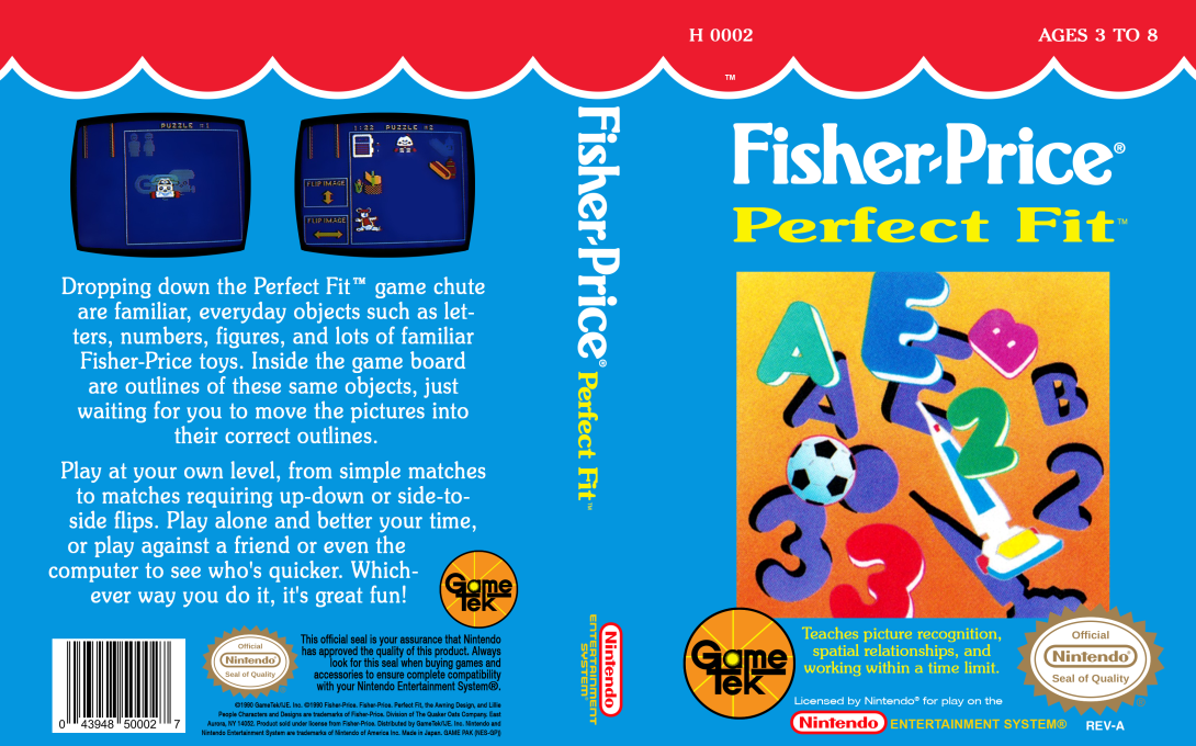 Fisher-Price : Perfect Fit [US] nes 1990 Box Art